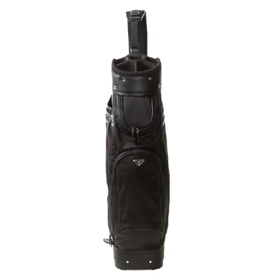 Pre-owned Prada Black Tessuto And Saffiano Leather Golf Bag