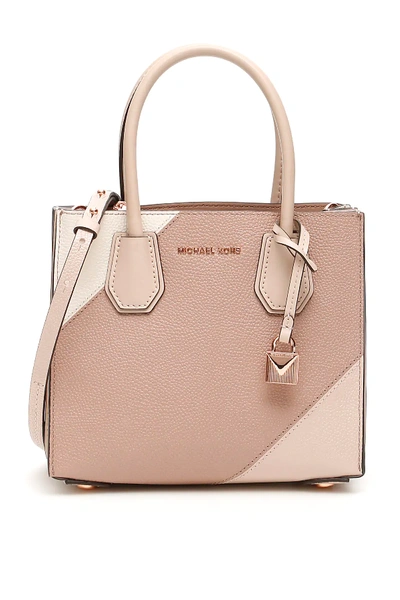 Shop Michael Michael Kors Small Mercer Bag In Pink,white