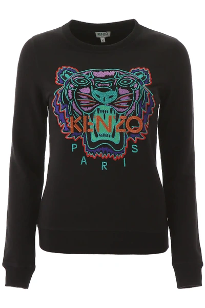 Shop Kenzo Tiger Sweatshirt In Black,green