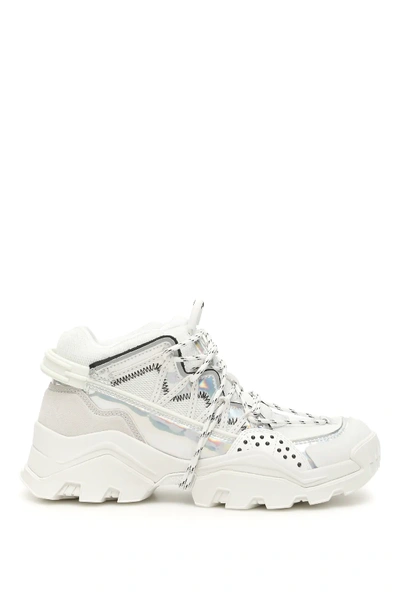 Shop Kenzo Inka Sneakers In White/silver