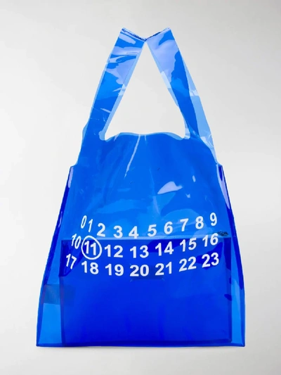 Shop Maison Margiela Logo Detail Clear Bag In Blue