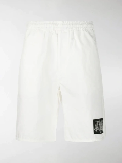 Shop Alexander Mcqueen Logo Patch Track Shorts In White