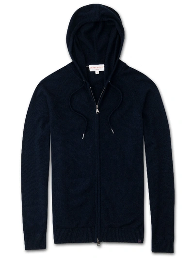 Shop Derek Rose Men's Hoodie Finley Cashmere Midnight In Color<lsn_delimiter>midnight