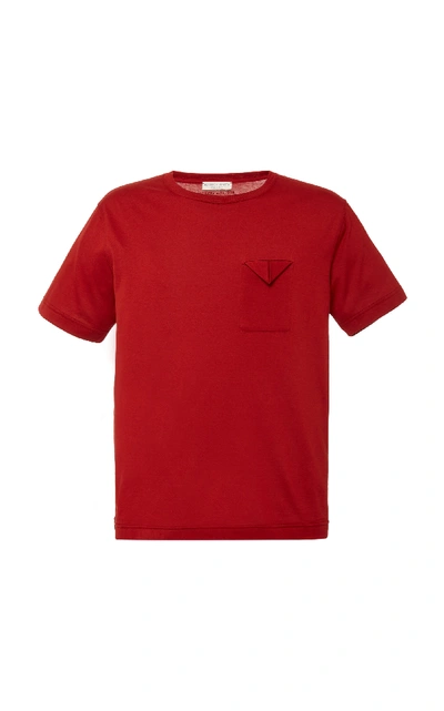 Shop Bottega Veneta Cotton-jersey Crewneck T-shirt In Red