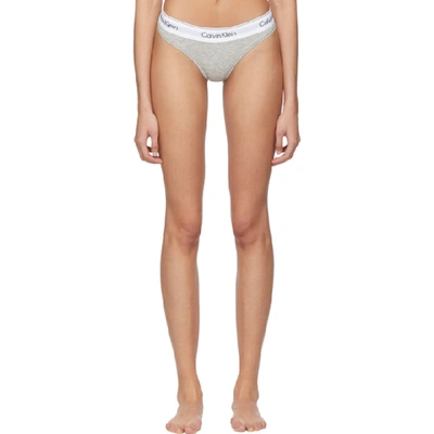 Shop Calvin Klein Underwear Grey Modern Bikini Briefs In 020 Heather