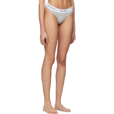 Shop Calvin Klein Underwear Grey Modern Bikini Briefs In 020 Heather