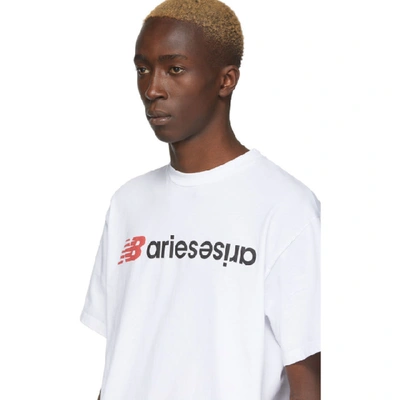 Shop Aries White New Balance Edition Logo T-shirt