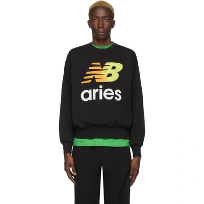 Shop Aries Black New Balance Edition Logo Sweatshirt