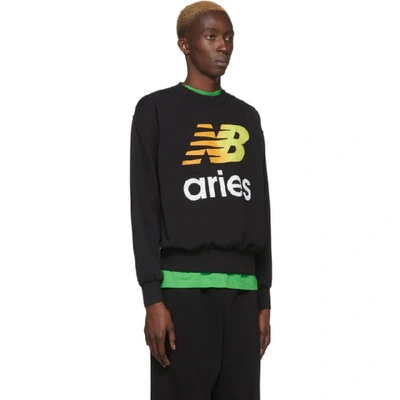 Shop Aries Black New Balance Edition Logo Sweatshirt