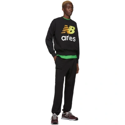 Shop Aries Black New Balance Edition Logo Sweatshirt