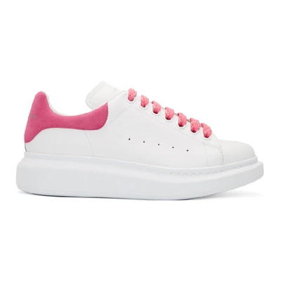 Shop Alexander Mcqueen White And Pink Oversized Sneakers In 9363 Wtfus