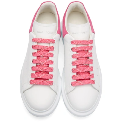 Shop Alexander Mcqueen White And Pink Oversized Sneakers In 9363 Wtfus