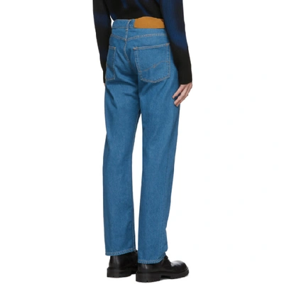 Shop Lanvin Blue Washed Straight Jeans In 22 Ltblue