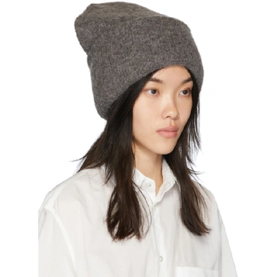 Shop Lauren Manoogian Grey Alpaca Carpenter Beanie In Barnwood Bw