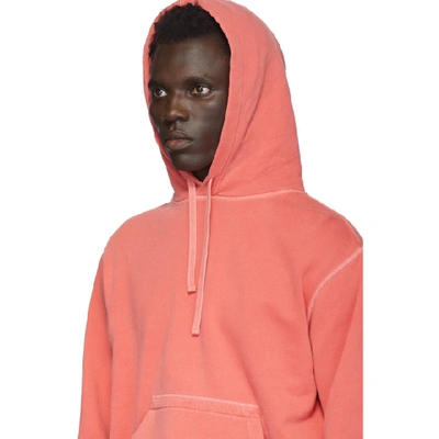 Shop Officine Generale Red Oliver Hoodie In Faded Red