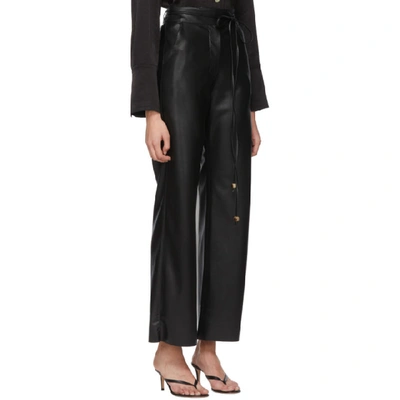 Shop Nanushka Black Vegan Leather Chimo Trousers