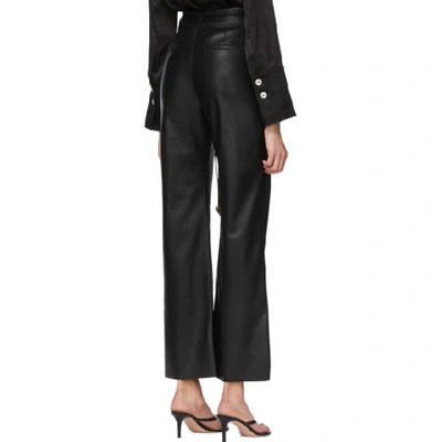 Nanushka Chimo Cropped Vegan Leather Wide-leg Pants In Black