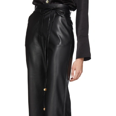 Nanushka Chimo Cropped Vegan Leather Wide-leg Pants In Black