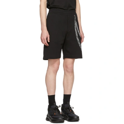 Shop Alexander Mcqueen Black Chain Embroidery Shorts In 0901 Blkmix