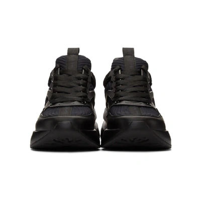 Shop Alexander Mcqueen Black Leather Sneakers In Black/silver