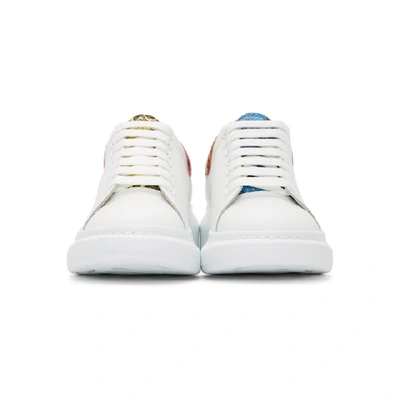 Shop Alexander Mcqueen White Snake Oversized Sneakers In White/multicolor