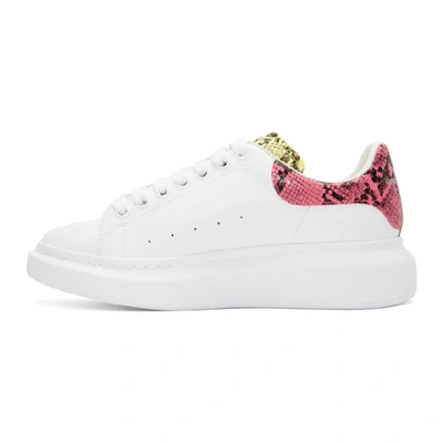 Shop Alexander Mcqueen White Snake Oversized Trainers In White/multicolor