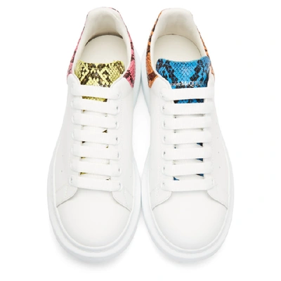 Shop Alexander Mcqueen White Snake Oversized Trainers In White/multicolor