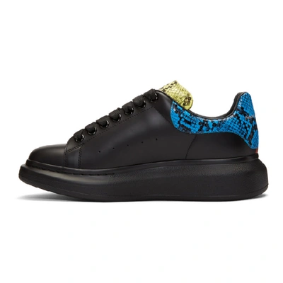 Shop Alexander Mcqueen Black Snake Oversized Sneakers In Black/multicolor