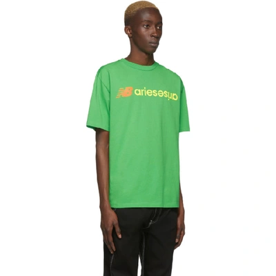 Shop Aries Green New Balance Edition Logo T-shirt