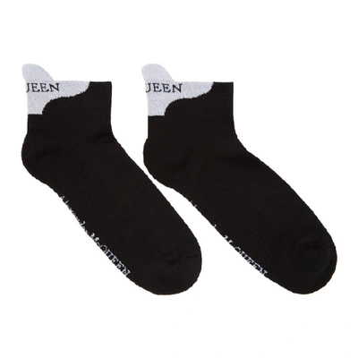 Shop Alexander Mcqueen Black Mcqueen Signature Socks In 1078blkivry