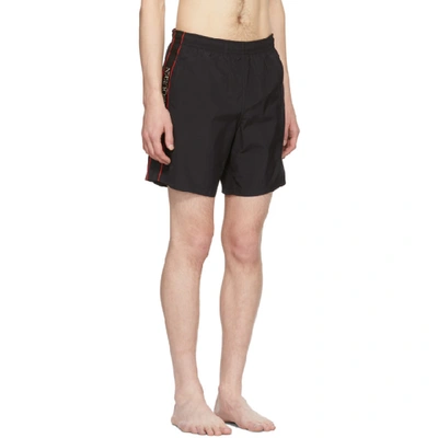 Shop Alexander Mcqueen Black Logo Swim Shorts In 1000 Black