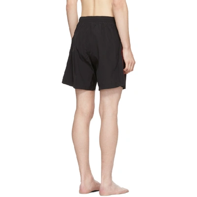 Shop Alexander Mcqueen Black Logo Swim Shorts In 1000 Black