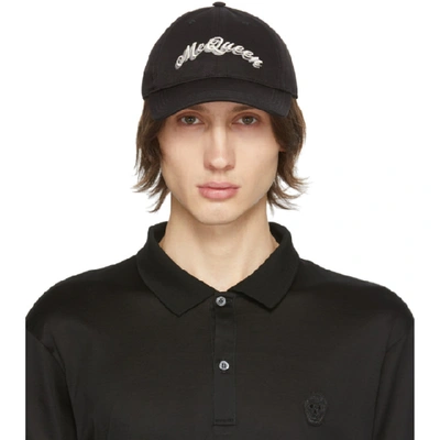 Shop Alexander Mcqueen Black Double Logo Cap