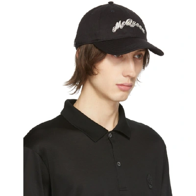 Shop Alexander Mcqueen Black Double Logo Cap