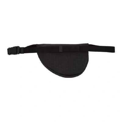 Shop Alexander Mcqueen Black Mini Perforated Harness Bumbag In 1000 Black