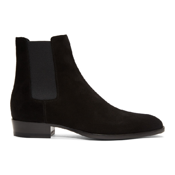 saint laurent wyatt black suede