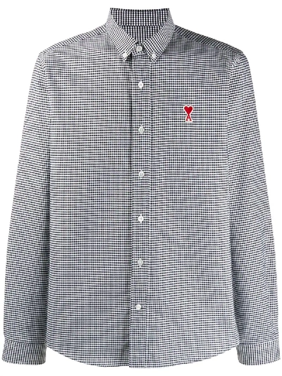 Shop Ami Alexandre Mattiussi Button-down Ami Heart Shirt In Black