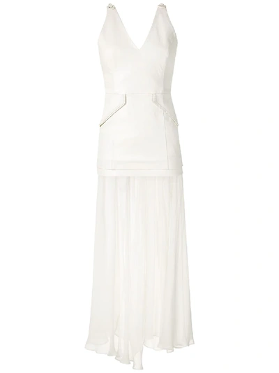 Shop Andrea Bogosian Pink Reveillon Leather Dress In White