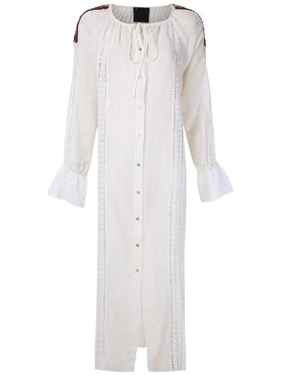 Shop Andrea Bogosian Plumes Couture Midi Dress In White