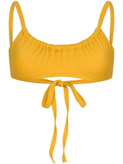 Shop Araks Yash Gathered Bikini Top In Yellow