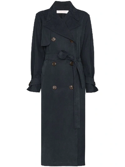 Shop See By Chloé Midi Trench Coat In Blue