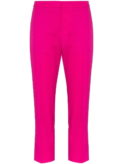 Alexander Mcqueen Cropped Tailored Trousers In Pink