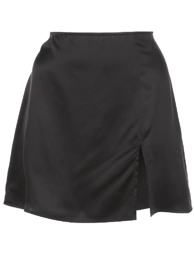 Shop Reformation Robbie Silk Miniskirt In Black