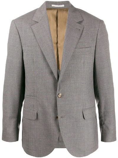 Shop Brunello Cucinelli Single-breasted Regular-fit Blazer In Grey
