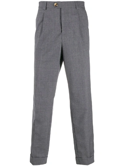 Shop Brunello Cucinelli Straight Tailored Trousers In Grey