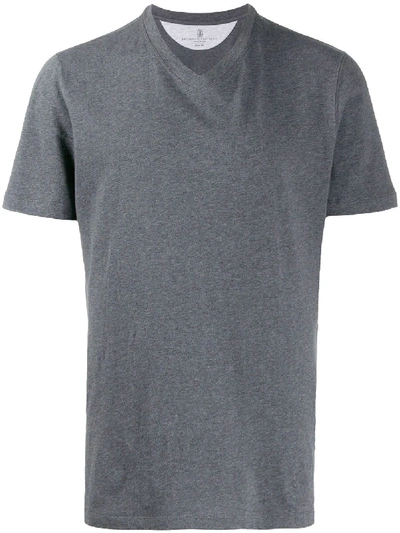 Shop Brunello Cucinelli Jersey T-shirt In Grey