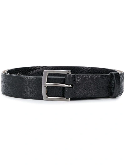 Shop Brunello Cucinelli Cracked Leather Belt In Black