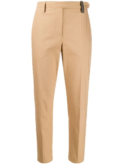 Shop Brunello Cucinelli Slim-fit Trousers In Neutrals