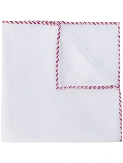 Brunello Cucinelli Border-stitch Pocket Square In White