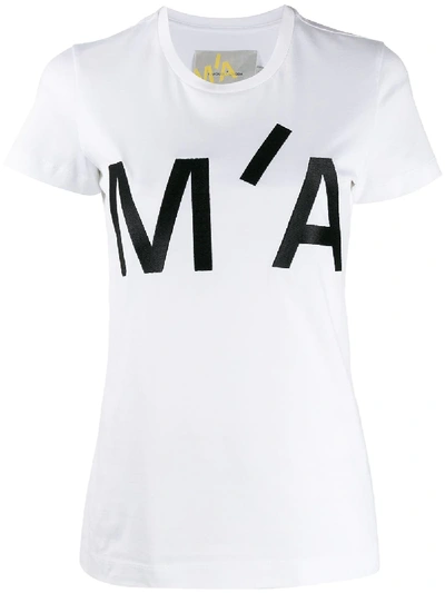 Shop Marques' Almeida Embroidered Logo Crew-neck T-shirt In White